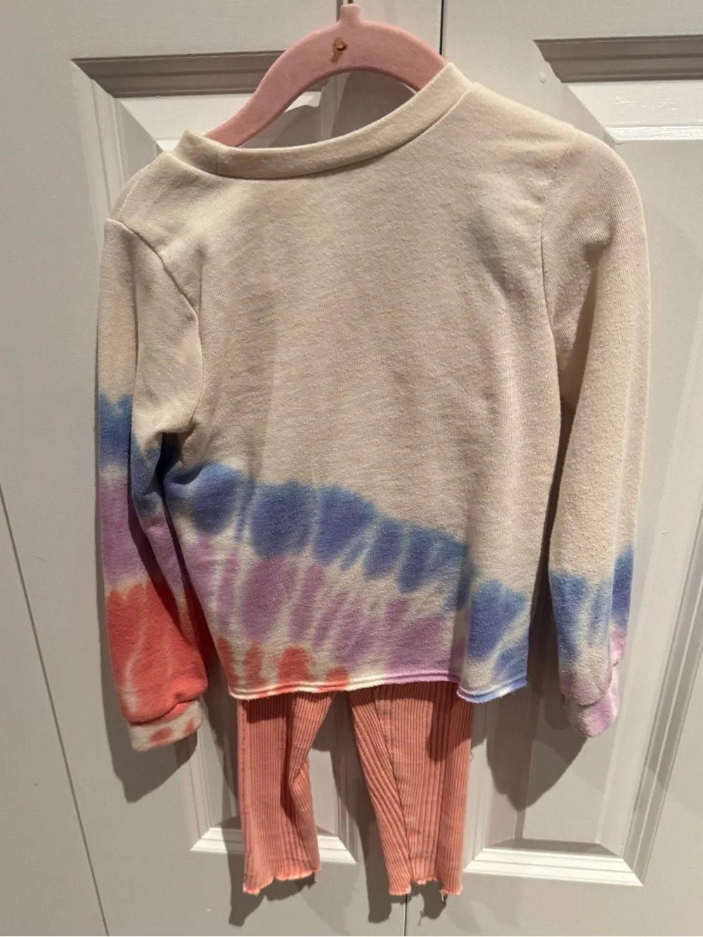 Splendid Baby Girls Infant Toddler Legging Set Tie Dye Sweatshirt Orange Ribbed